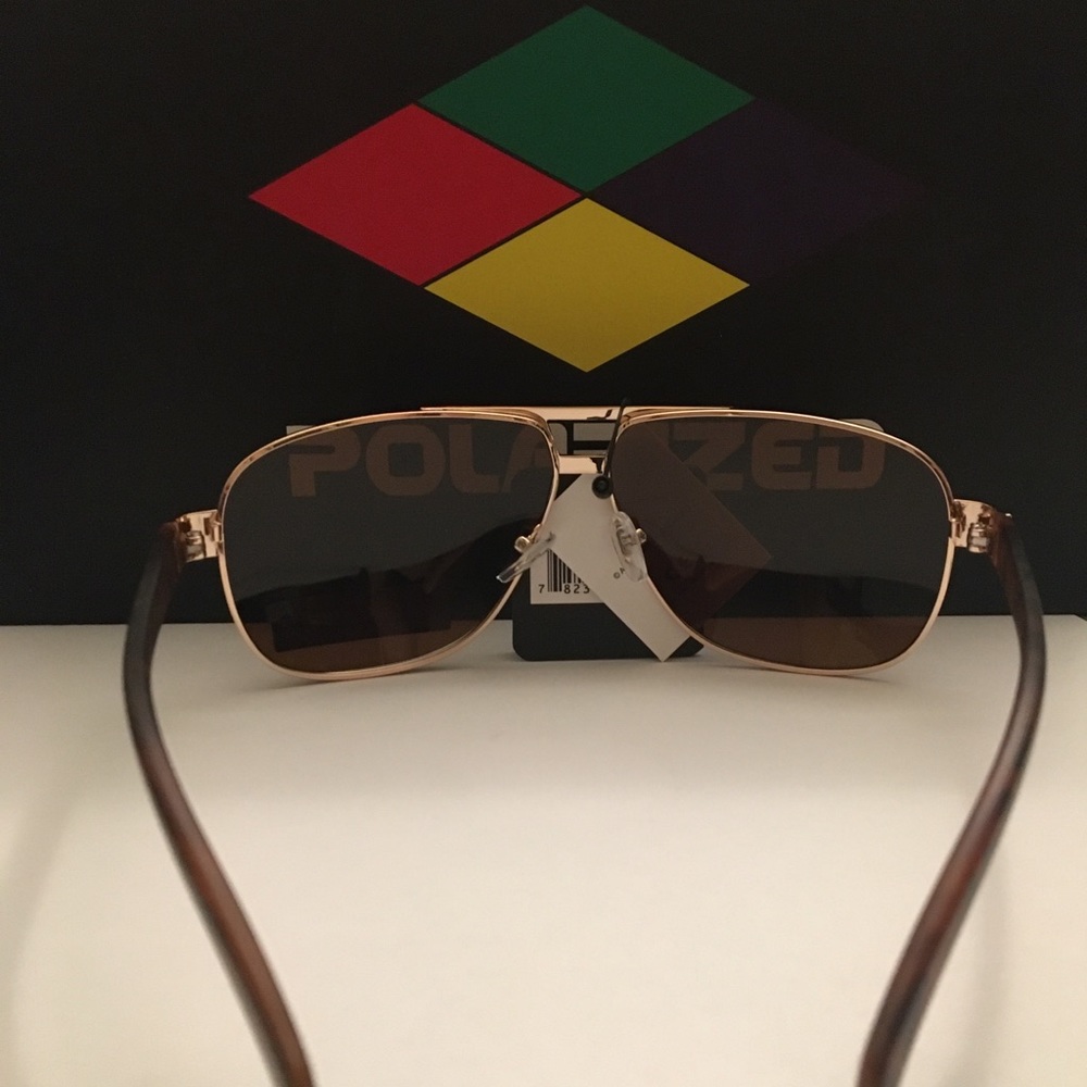 POLARIZED Unisex Brown Lens Aviators - Picture 9 of 9